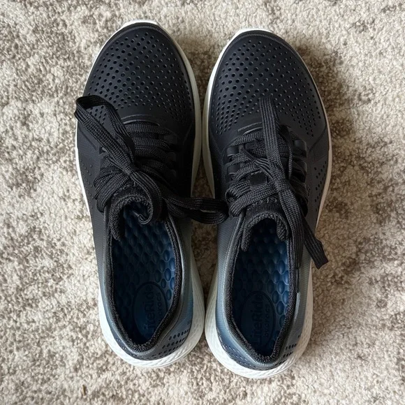 CROCS Black and Blue Athletic Shoes - Picture 2 of 6